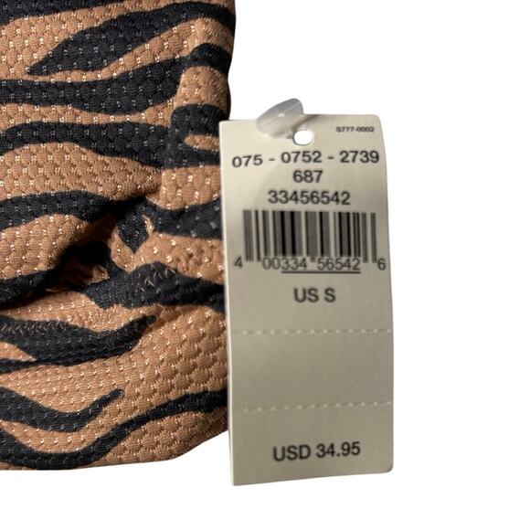 NWT Aerie Tiger Stripe V-Neck Bikini Top S – Textured Animal Print Swim - Picture 7 of 7